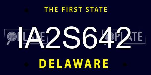 IA2S642 Delaware License Plate