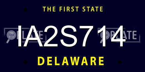 IA2S714 Delaware License Plate