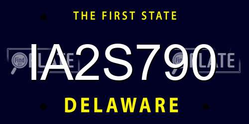 IA2S790 Delaware License Plate