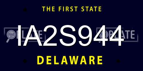 IA2S944 Delaware License Plate