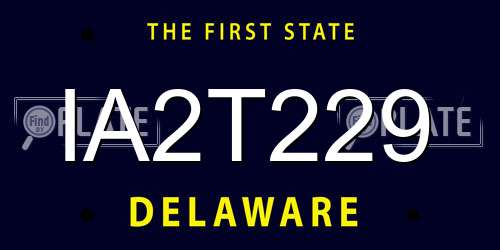IA2T229 Delaware License Plate