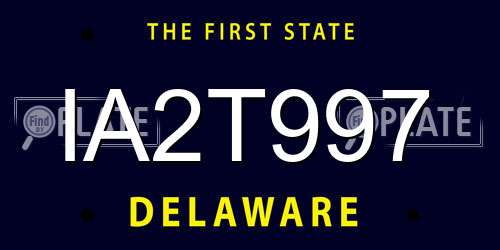 IA2T997 Delaware License Plate