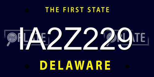 IA2Z229 Delaware License Plate