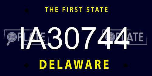 IA30744 Delaware License Plate