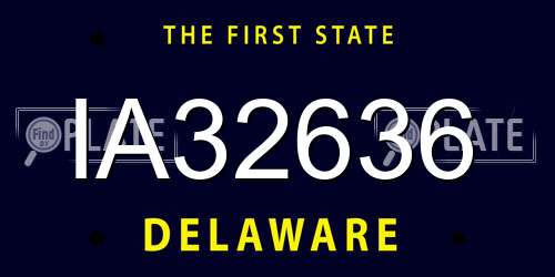 IA32636 Delaware License Plate