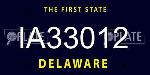 IA33012 Delaware License Plate
