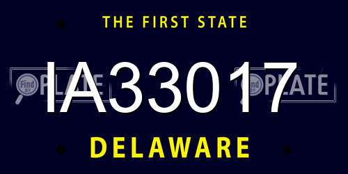 IA33017 Delaware License Plate