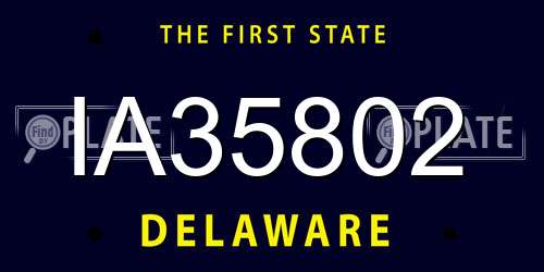 IA35802 Delaware License Plate
