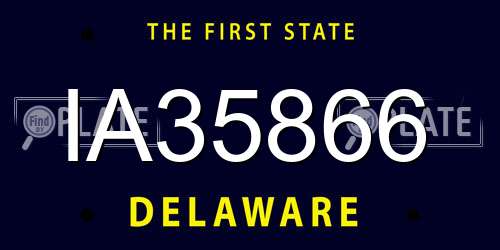 IA35866 Delaware License Plate