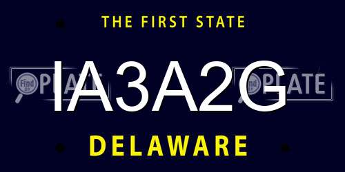 IA3A2G Delaware License Plate