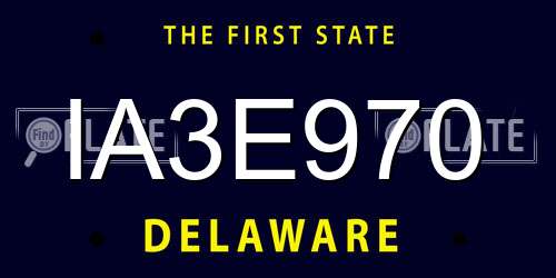 IA3E970 Delaware License Plate