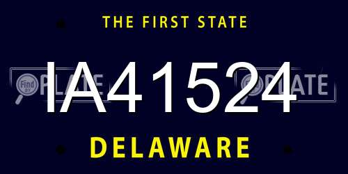 IA41524 Delaware License Plate