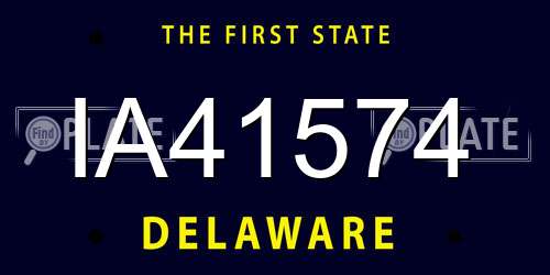 IA41574 Delaware License Plate