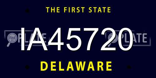 IA45720 Delaware License Plate