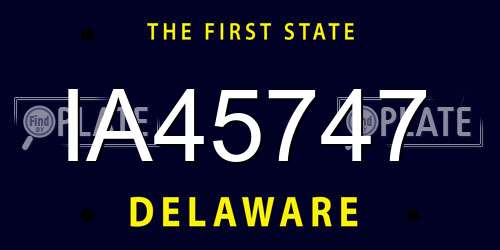 IA45747 Delaware License Plate