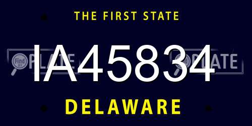IA45834 Delaware License Plate