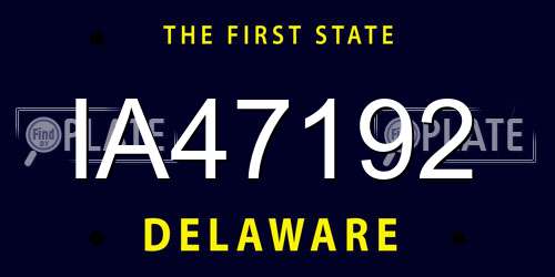 IA47192 Delaware License Plate
