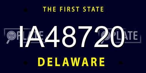 IA48720 Delaware License Plate