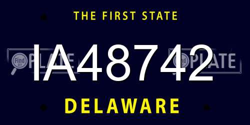 IA48742 Delaware License Plate