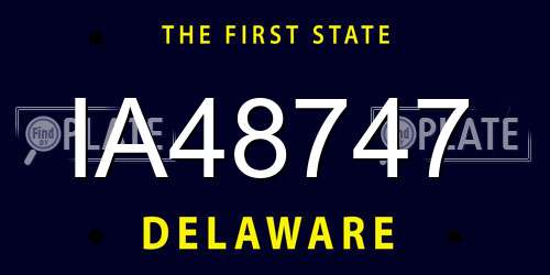 IA48747 Delaware License Plate