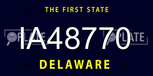 IA48770 Delaware License Plate