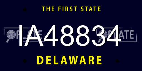 IA48834 Delaware License Plate