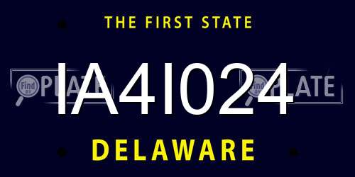 IA4I024 Delaware License Plate