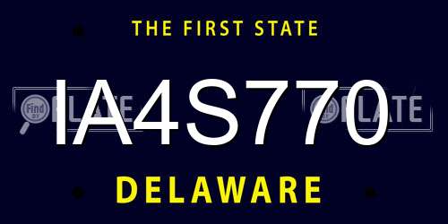 IA4S770 Delaware License Plate