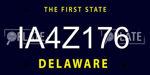 IA4Z176 Delaware License Plate