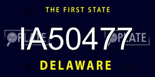 IA50477 Delaware License Plate