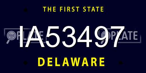 IA53497 Delaware License Plate