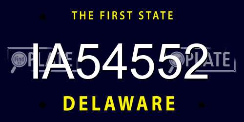 IA54552 Delaware License Plate