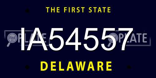 IA54557 Delaware License Plate
