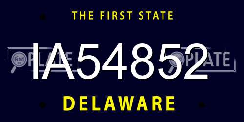 IA54852 Delaware License Plate