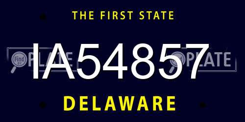 IA54857 Delaware License Plate
