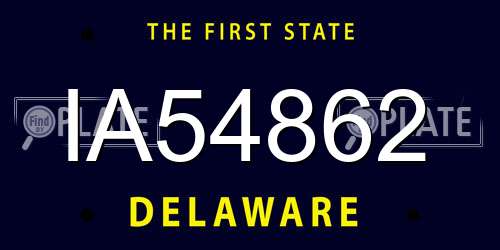 IA54862 Delaware License Plate