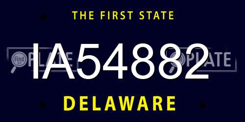 IA54882 Delaware License Plate