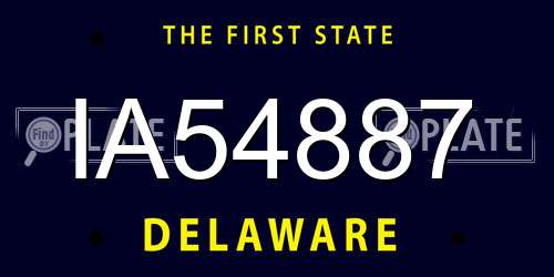 IA54887 Delaware License Plate