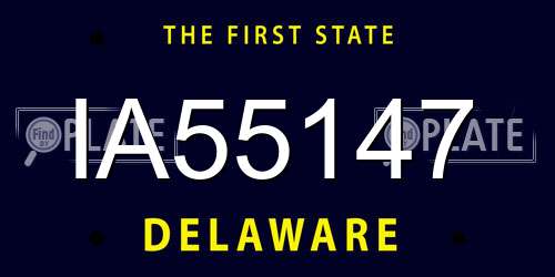 IA55147 Delaware License Plate