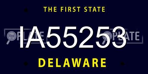 IA55253 Delaware License Plate