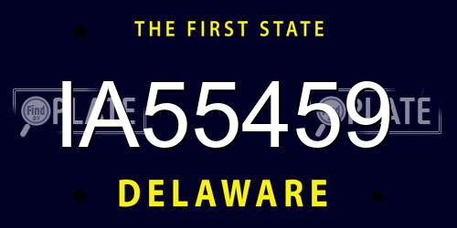 IA55459 Delaware License Plate