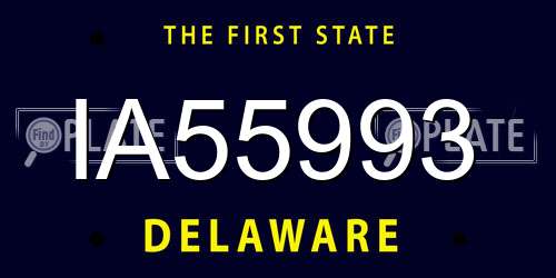 IA55993 Delaware License Plate