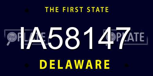 IA58147 Delaware License Plate