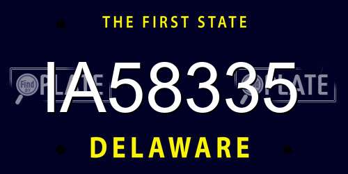 IA58335 Delaware License Plate
