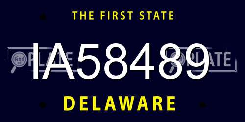 IA58489 Delaware License Plate