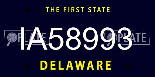 IA58993 Delaware License Plate