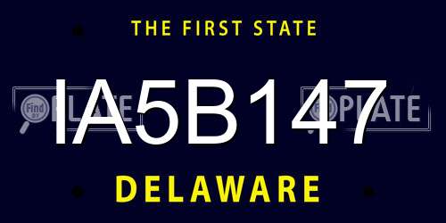 IA5B147 Delaware License Plate