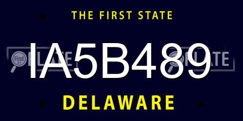 IA5B489 Delaware License Plate