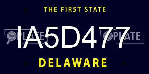 IA5D477 Delaware License Plate