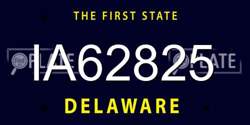 IA62825 Delaware License Plate